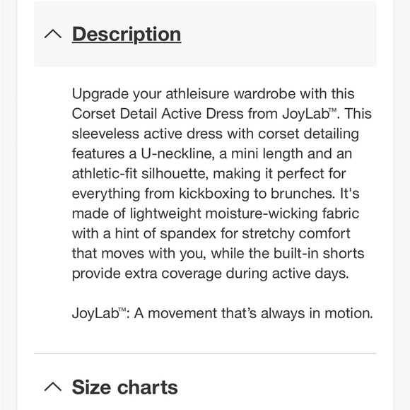 Women's Corset Detail Active Dress - JoyLab™ - Picture 4 of 5